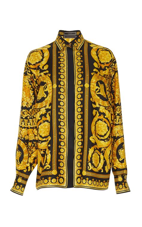 shirt baroque versace|Versace barroco print silk shirt.